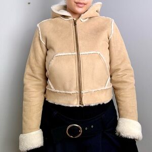 Y2K Tan Sherpa Jacket